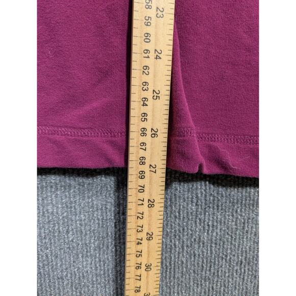 LL Bean Sweatshirt Top Women Medium Drawstring Cinch Waist Snap Tunic Plum - Picture 6 of 9